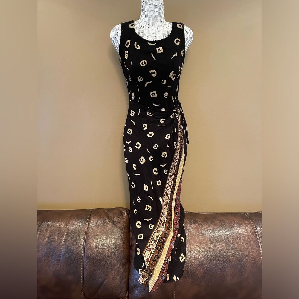 Vintage CDC Caren Desiree Company black and brown 90’s dress